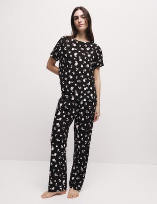 

Womens M&S Collection Pure Cotton Print Pyjama Set - White Mix, White Mix