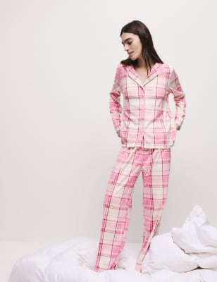 

Womens M&S Collection Fleece Printed Revere Pyjama Set - Ivory Mix, Ivory Mix