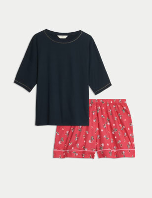 

Womens M&S Collection Pure Cotton Printed Shortie Set - Navy, Navy