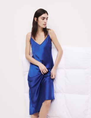 

Womens M&S Collection Satin Chemise - Cobalt, Cobalt