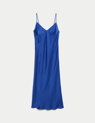 

Womens M&S Collection Satin Chemise - Cobalt, Cobalt