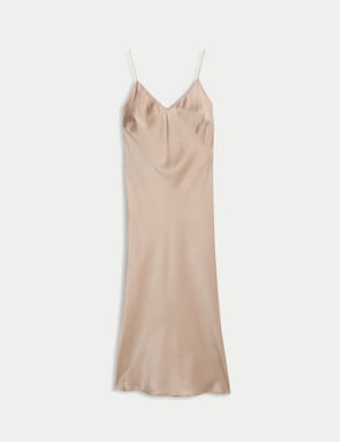 

Womens M&S Collection Satin Chemise - Fawn, Fawn