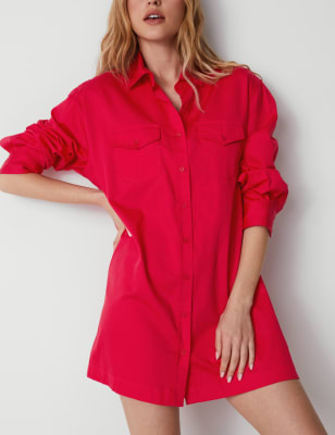 

Womens Rosie Cotton Sateen PJ Top - Red, Red