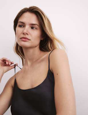 

Womens Rosie Satin Cami Pyjama Top, Moondust