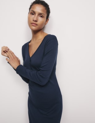 

Womens Body by M&S Cool Comfort™ Ribbed Nightdress - Navy, Navy