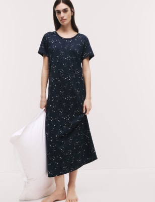 

Womens Body by M&S Cool Comfort™ Star Print Nightdress - Navy Mix, Navy Mix