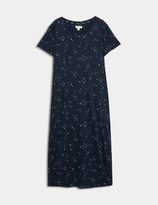 

Womens Body by M&S Cool Comfort™ Star Print Nightdress - Navy Mix, Navy Mix