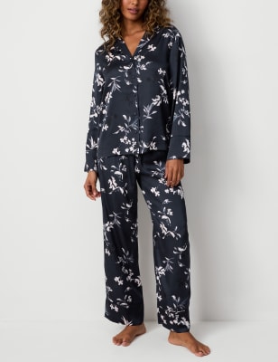 

Womens Rosie Satin Printed Pyjama Set - Navy Mix, Navy Mix