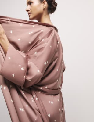 

Womens M&S Collection Dream Satin™ Heart Print Wrap - Nutmeg, Nutmeg