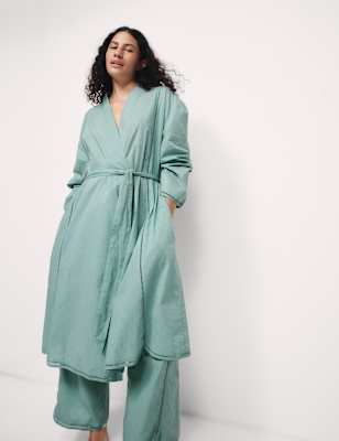 

Womens M&S Collection Pure Cotton Dobby Wrap, Mint