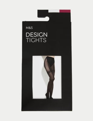 

Womens M&S Collection 15 Denier Mock Stocking Sheer Tights, Black