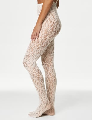 

Womens M&S Collection Heavyweight Lace Tights - Ecru, Ecru