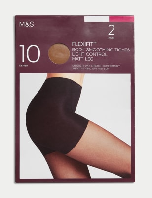 

Womens M&S Collection 2pk Flexifit™ 10 Denier Light Control Sheer Tights, Rich Amber