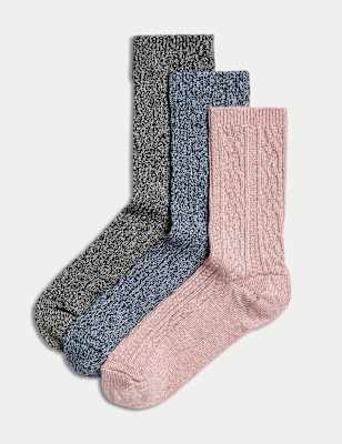 

Womens M&S Collection 3er-Pack Sumptuously Soft™-Thermosocken - Pink Mix, Pink Mix