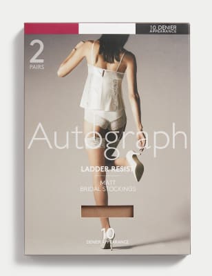 

Womens Autograph 2pk 10 Denier Ladder Resist Matt Stockings, Ivory