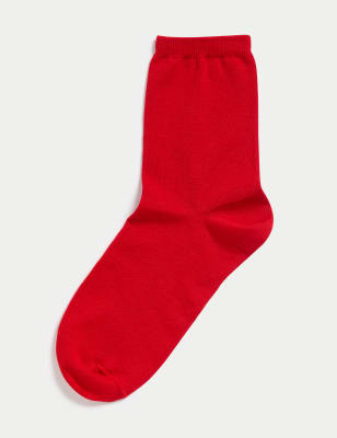 

Womens Autograph Mercerised Cotton Ankle High Socks - Red, Red