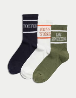 

M&S Collection Pack de 3 piezas de algodón estilo universitarioWomens - Green Mix, Green Mix