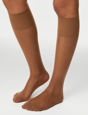 

Womens Autograph 5pk 10 Denier Ladder Resist Matt Knee Highs - Rich Amber, Rich Amber