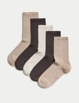 

Womens M&S Collection 5er-Pack knöchelhohe Sumptuously Soft™-Socken - Chocolate, Chocolate