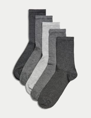 

Womens M&S Collection 5pk Sumptuously Soft™ Ankle Socks, Grey Marl