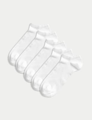 

M&S Collection Pack de 5 pares de calcetines Trainer Liners™ Sumptuously Soft™Womens - White, White