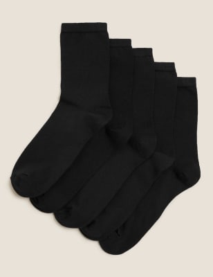 

Womens M&S Collection 5 Pack Cotton Rich Ankle High Socks - Black, Black