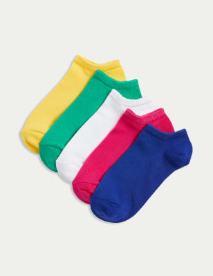 

Womens M&S Collection 5pk Cotton Rich Trainer Liner Socks™ - Bright Pink, Bright Pink