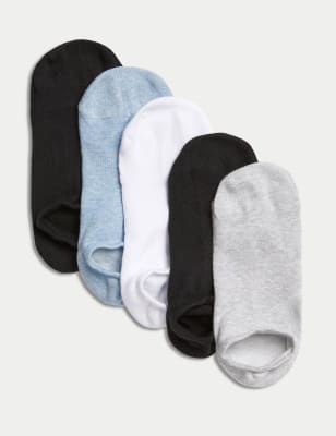 

Womens M&S Collection 5pk No Show Trainer Liners™, White Mix
