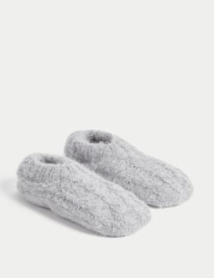 

Womens M&S Collection Cable Knit Low Cut Slipper Socks - Charcoal, Charcoal