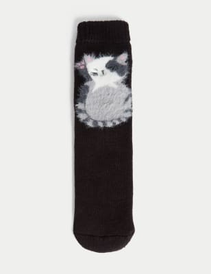 

Womens M&S Collection Cat Slipper Socks - Black Mix, Black Mix