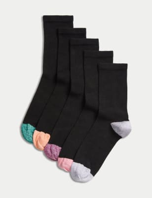 

Womens M&S Collection 5pk Sumptuously Soft™ Ankle Socks, Black Mix