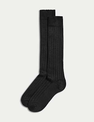 

Womens M&S Collection 2pk Thermal Knee High Socks - Black, Black