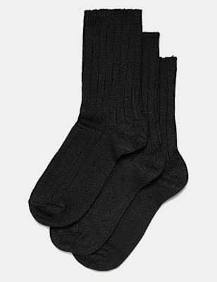 

Womens M&S Collection 3pk Thermal Sumptuously Soft™ Ankle High Socks - Black, Black