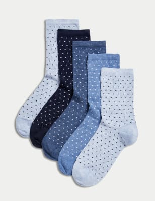 

Womens M&S Collection 5pk Seamless Toes Ankle High Socks - Blue Mix, Blue Mix