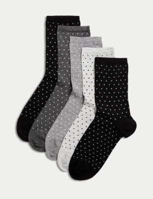 

Womens M&S Collection 5pk Seamless Toes Ankle High Socks - Black Mix, Black Mix