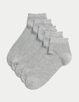 

Womens M&S Collection 5pk Seamless Toes Anklets - Grey Marl, Grey Marl