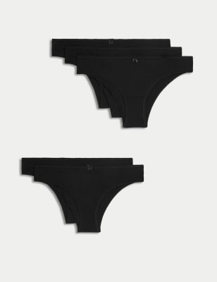 

Womens M&S Collection 5pk Cotton Rich Brazilian Knickers - Black, Black