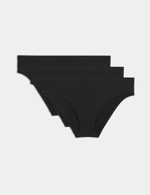 

Womens Body by M&S 3pk Invisible No VPL Brazilian Knickers - Black, Black