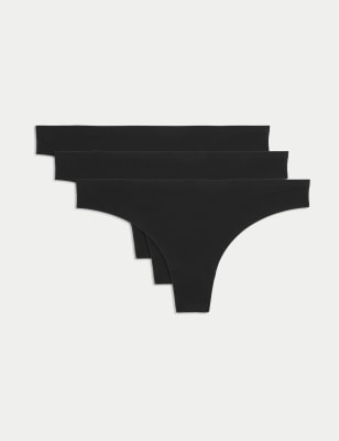 

Womens Body by M&S 3pk No VPL Thongs, Black