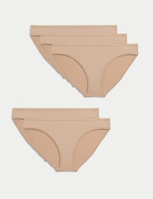 

Womens M&S Collection 5pk No VPL Microfibre Low Rise Bikini Knickers - Rose Quartz, Rose Quartz