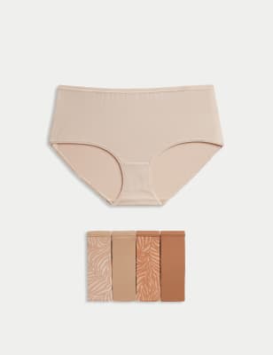 

M&S Collection Pack de 5 braguitas tipo culotte de tiro alto sin marcasWomens - Rose Quartz, Rose Quartz