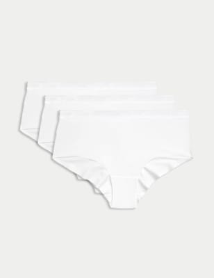 

Womens Body by M&S 3pk Body Define™ Low Rise Shorts - White, White