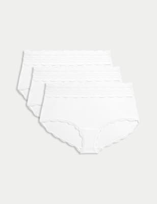 

Womens M&S Collection 3pk Cotton Rich High Rise Shorts, White