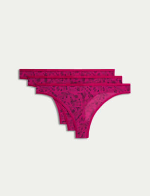 

Womens M&S Collection 3pk Flexifit™ Sheer Thongs - Cyclamen, Cyclamen