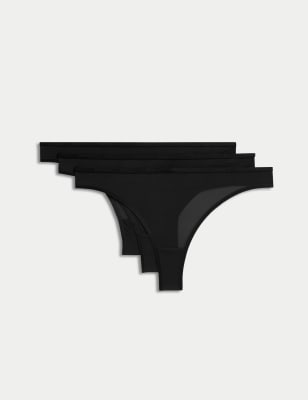 

Womens M&S Collection 3pk Flexifit™ Sheer Thongs - Black, Black