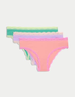 

Womens M&S Collection 3pk Cotton Rich Brazilian Knickers - Peach Mix, Peach Mix