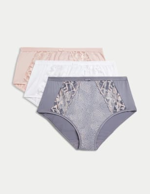 

Womens M&S Collection 3pk Wildblooms Full Briefs - Mid Grey, Mid Grey