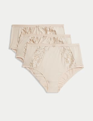 

Womens M&S Collection 3pk Wildblooms Full Briefs - Opaline, Opaline