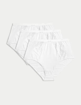 

Womens M&S Collection 3pk Wildblooms Full Briefs - White, White