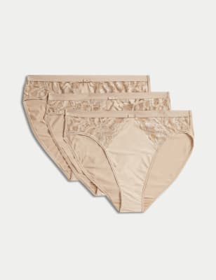 

Womens M&S Collection 3pk Wildblooms High Leg Knickers - Rose Quartz, Rose Quartz